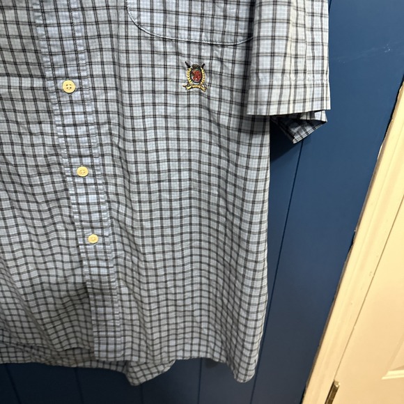 Tommy Hilfiger Golf Blue Multi Plaid Short Sleeve Button Down Shirt Size XL - Picture 11 of 16